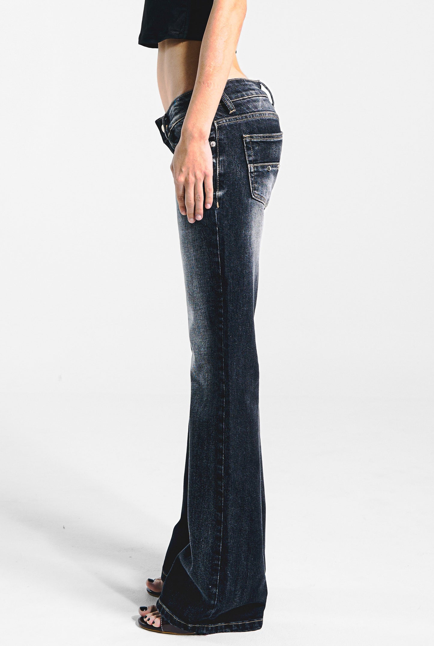 slanke jeans med lav midje
