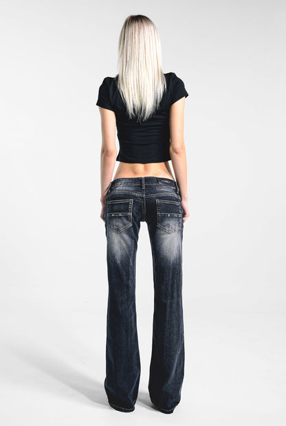 slanke jeans med lav midje