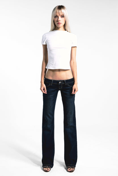 Slim fit jeans med lav midje