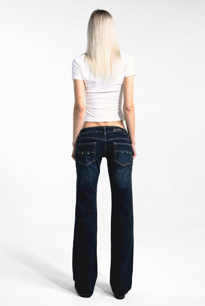 Slim fit jeans med lav midje