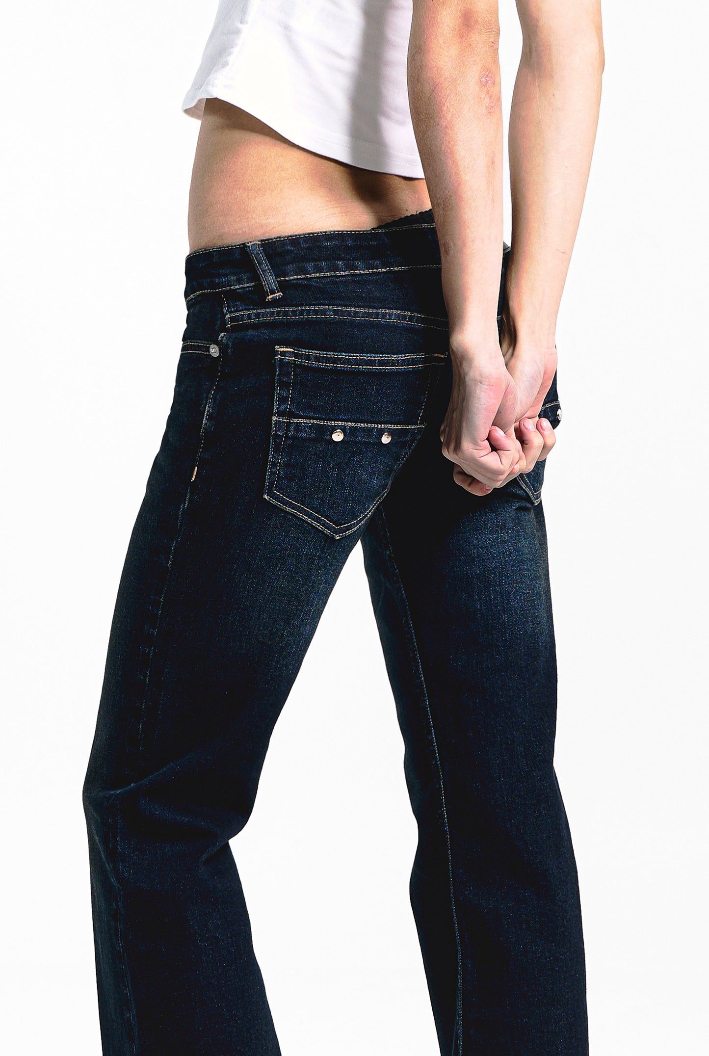 Slim fit jeans med lav midje