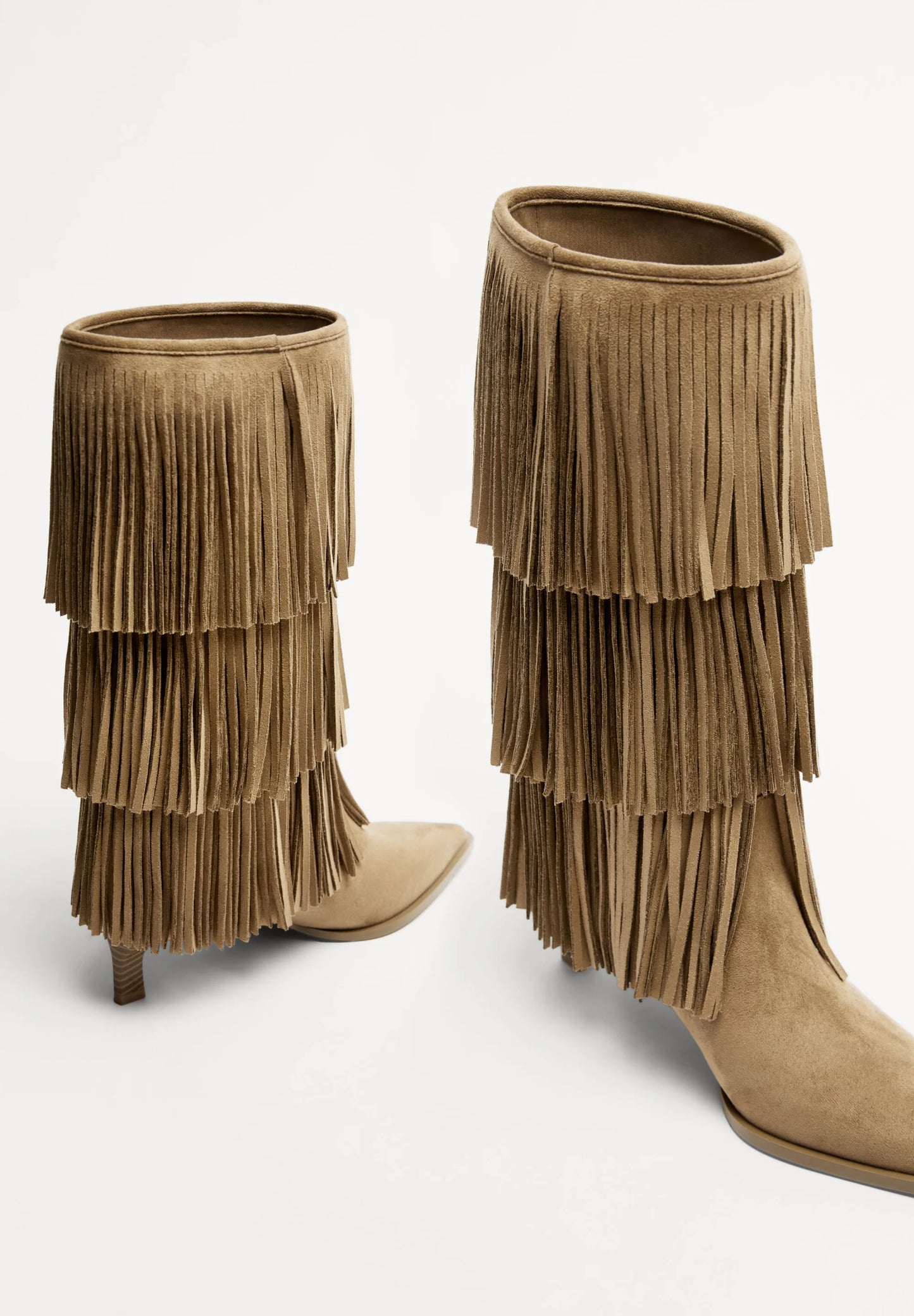 Fringe Boots Beige