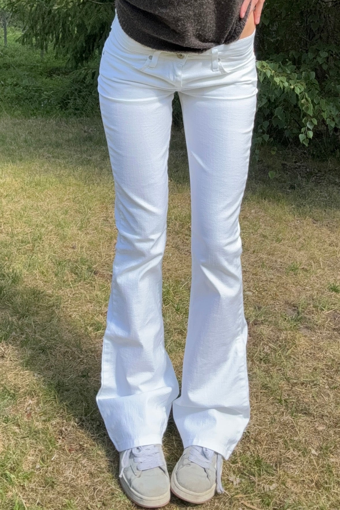 Lågmidjade jeans vit
