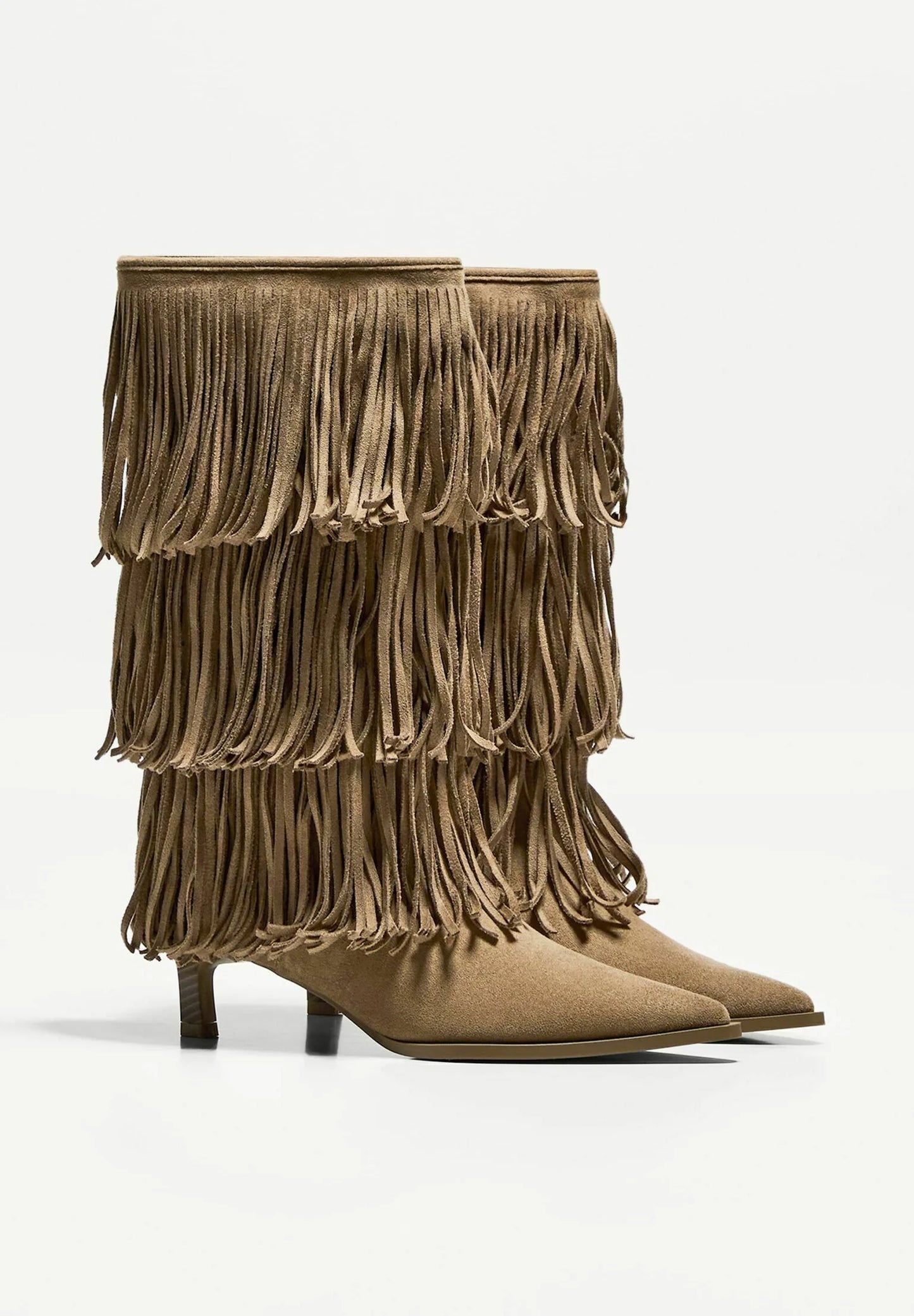 Fringe Boots Beige