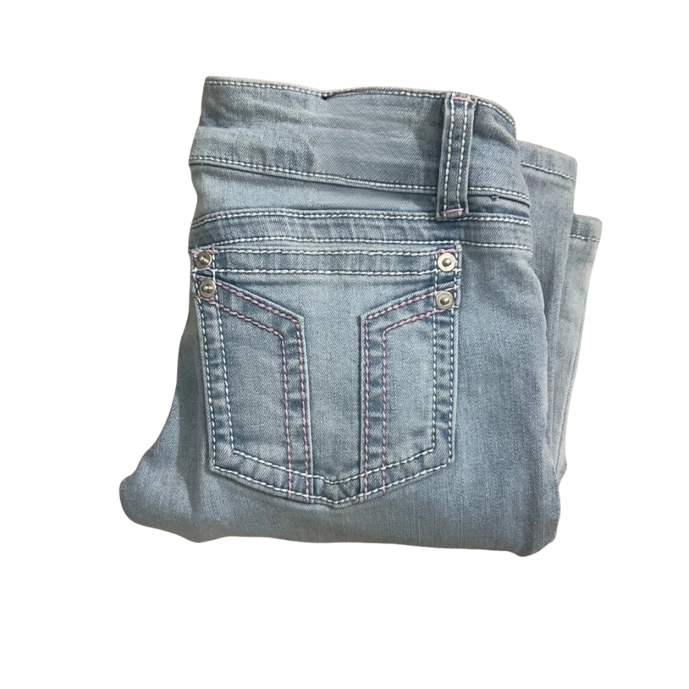 Lyseblå jeans med lav midje - Dame