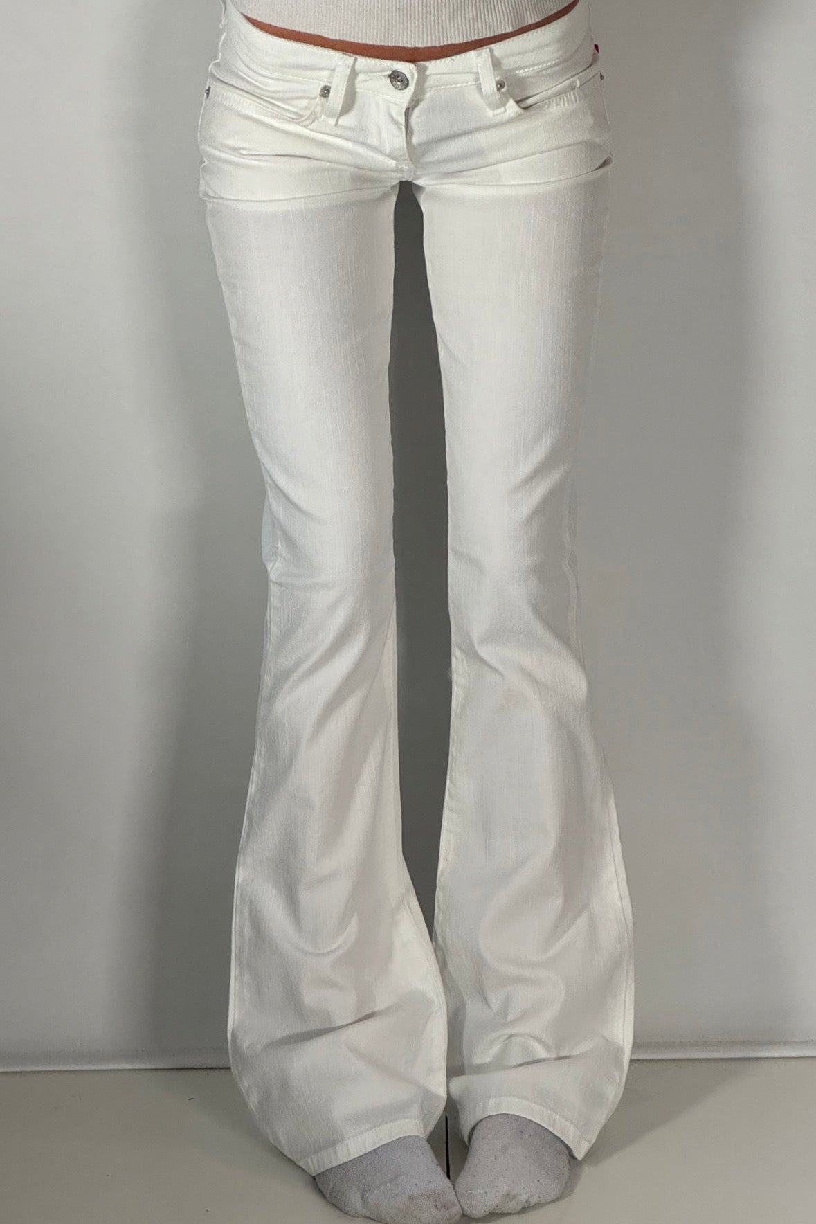 Lågmidjade jeans vit