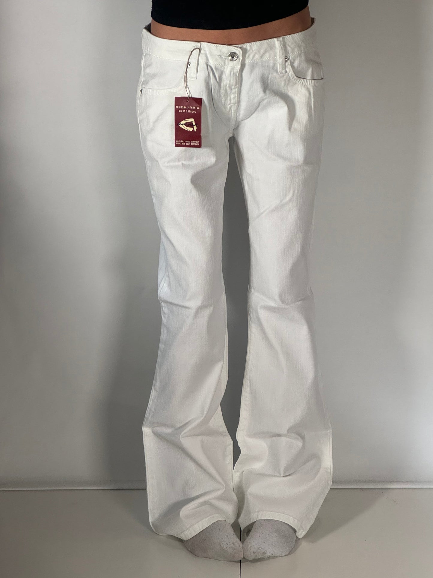 Lågmidjade jeans vit