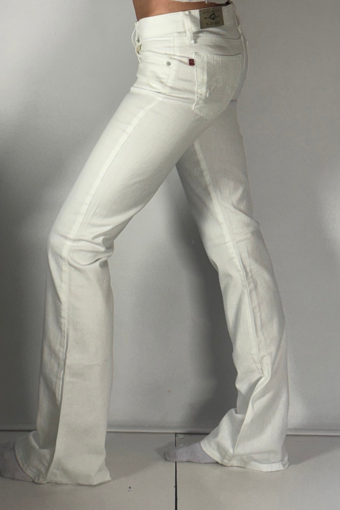 Lågmidjade jeans vit