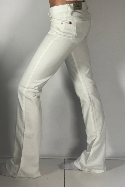 Lågmidjade jeans vit
