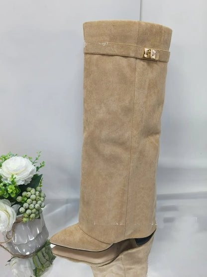 Suede High Boots